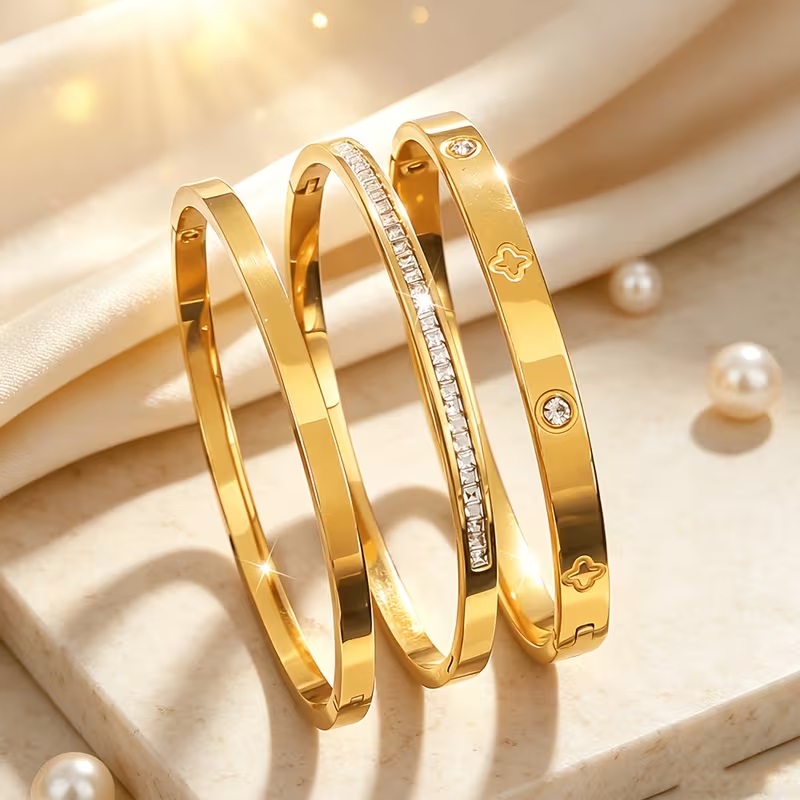 Gold Plated Bracelet Set