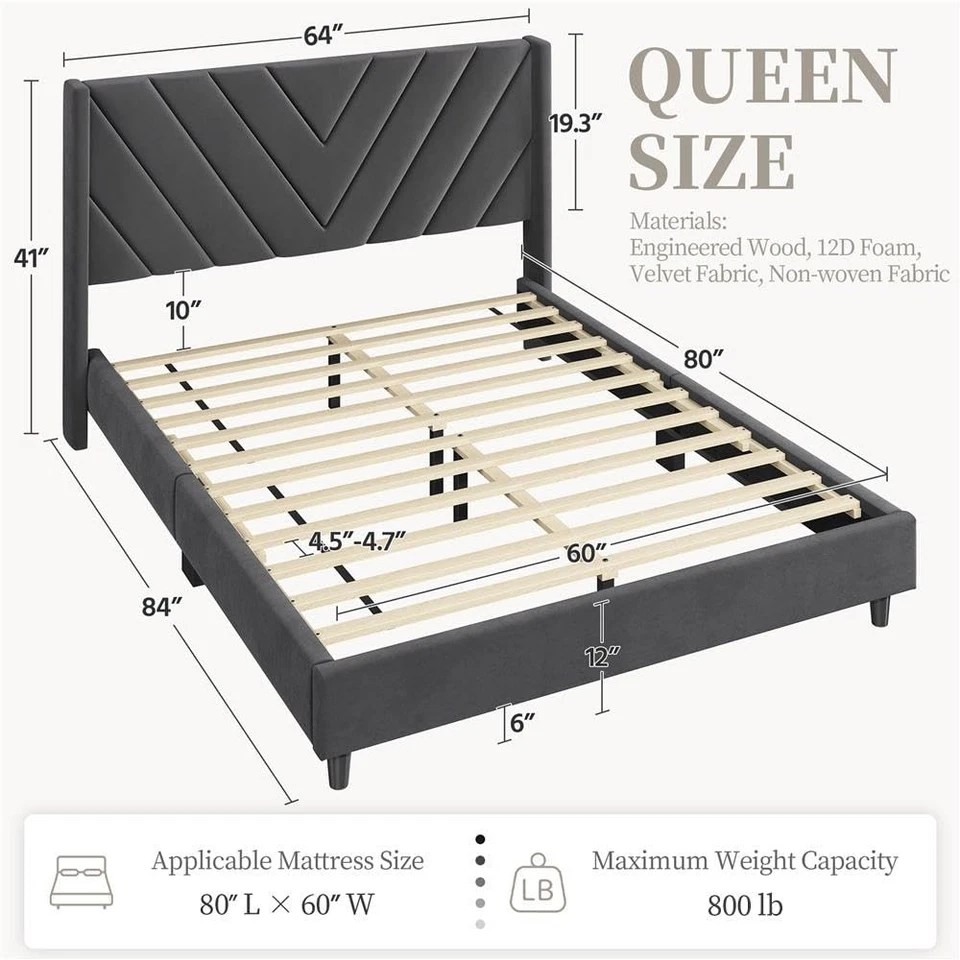 Queen Size Upholstered Bed